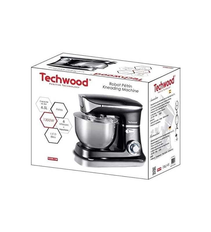 Robot Pâtissier Pétrin 1300W 6.5L  TECHWOOD
