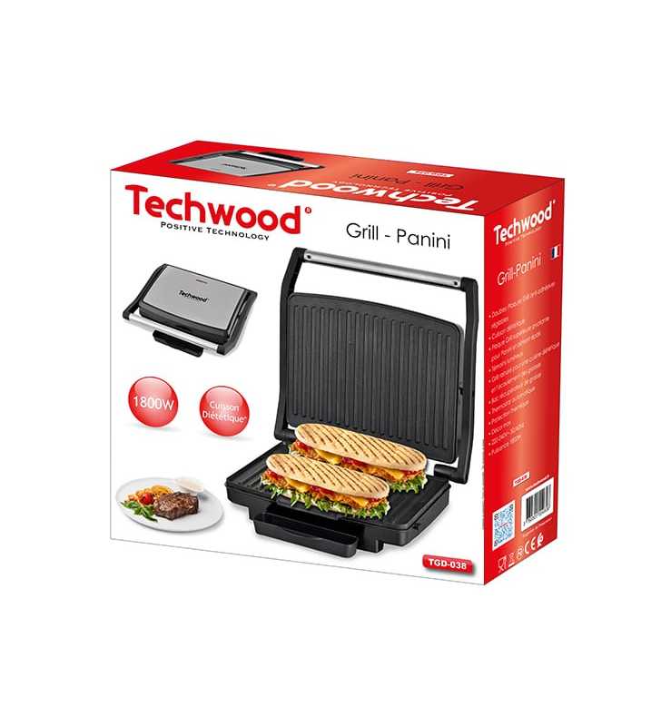 Grill Diététique  Panini 1800W TECHWOOD
