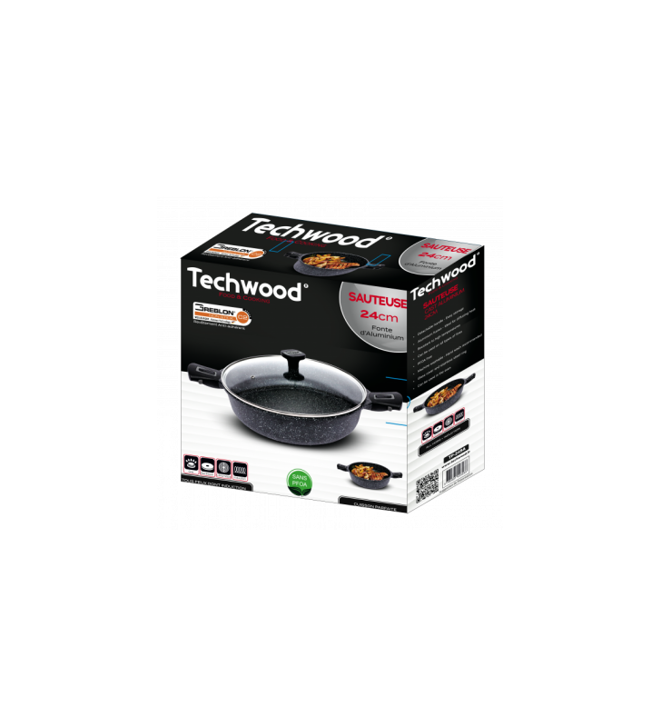 Sauteuse 24Cm + Couvercle En Verre TECHWOOD