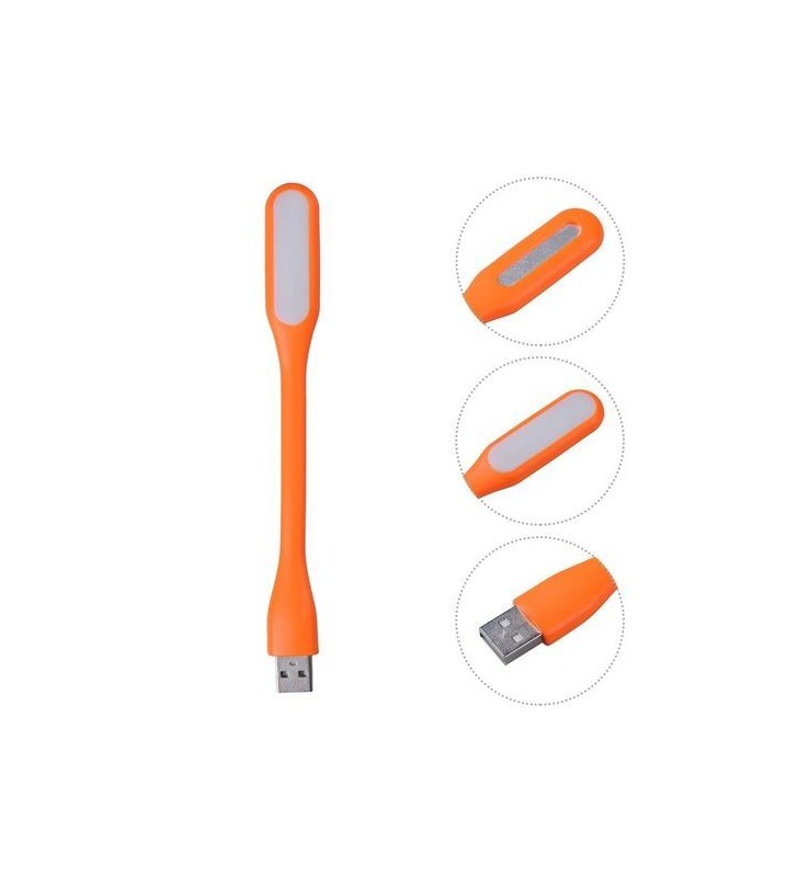 Mini Lampe LED Light Flexible USB Pour Pc Portable Orange