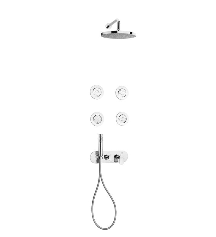Kit Mitigeur de Douche Encastré Hydromassage  Avec 4 Buses Cylindriques Sfax SOPAL