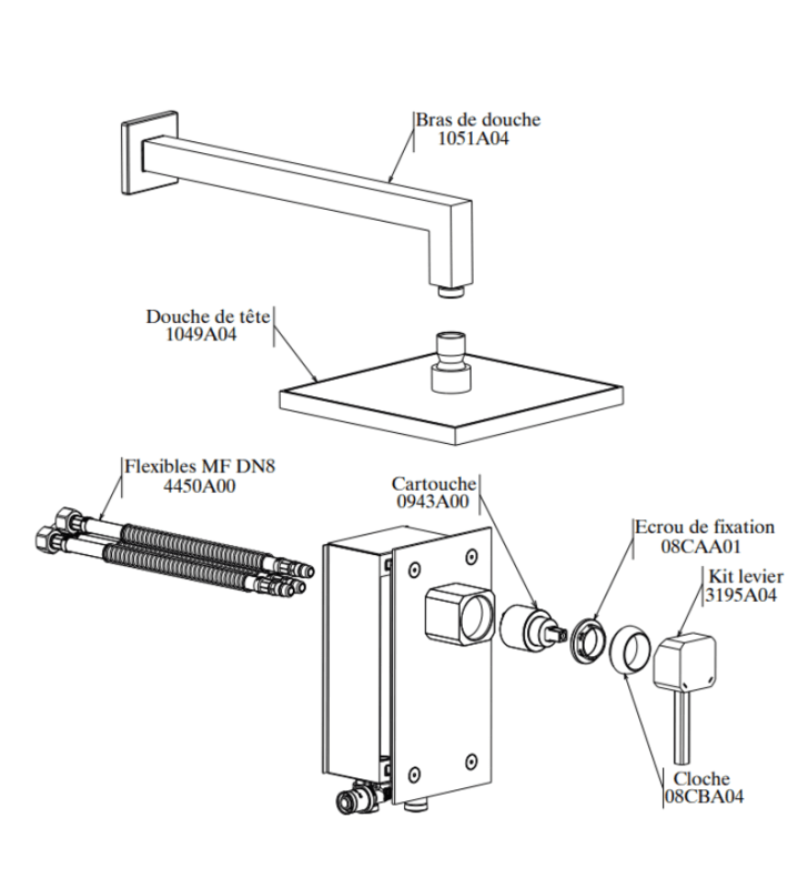 Kit Mitigeur de Douche Encastré Zarzis SOPAL Kit Mitigeur de Douche Encastré Zarzis SOPAL