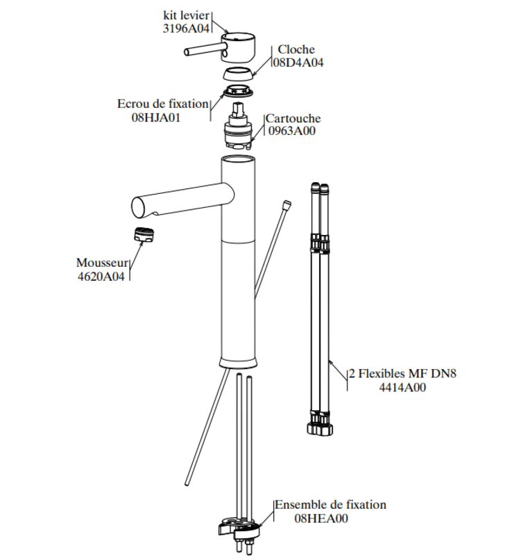 Mitigeur de Vasque Long Bizerte SOPAL