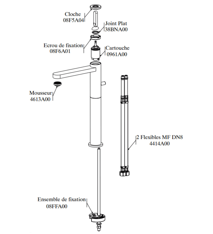 Mitigeur de Vasque Long Nabeul SOPAL