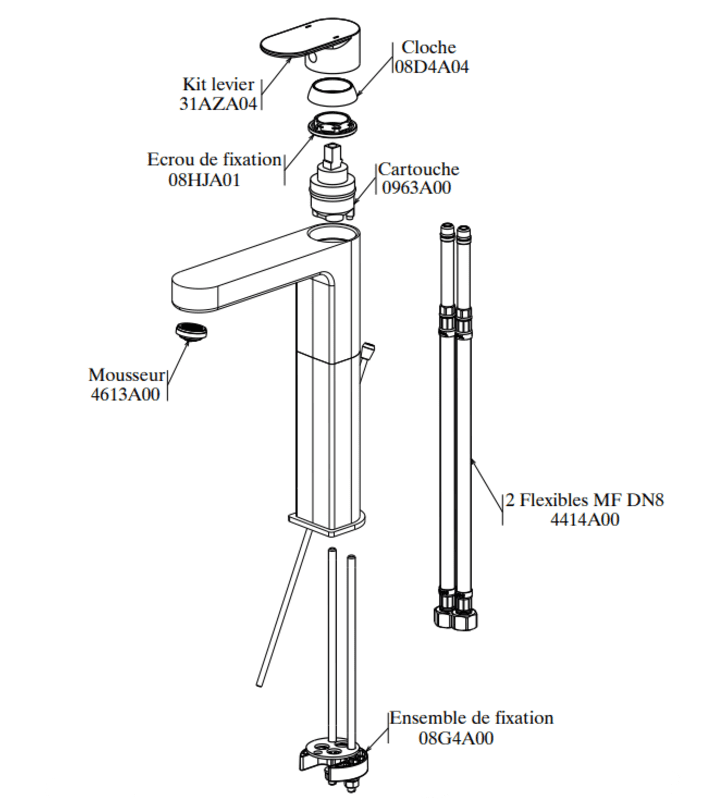 Mitigeur de Vasque Long Sfax SOPAL
