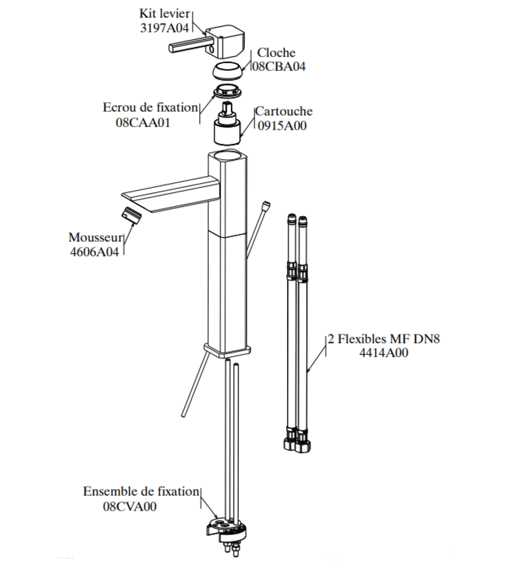 Mitigeur de Vasque Long Zarzis SOPAL