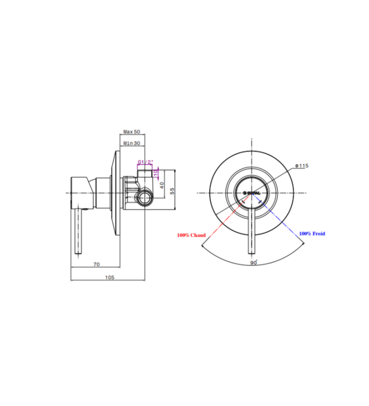 Mitigeur de Toilette Encastré Bizerte SOPAL