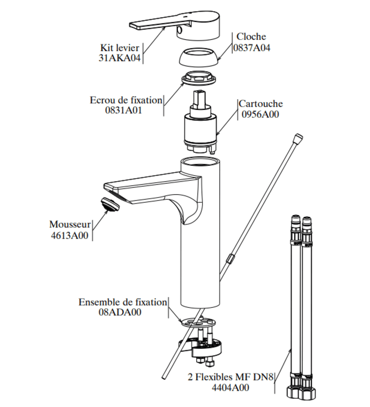 Mitigeur de Lavabo Long Douz SOPAL
