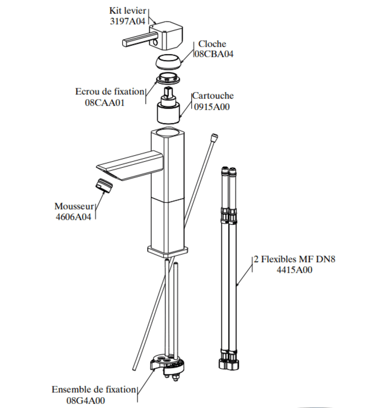 Mitigeur de Lavabo Long Zarzis SOPAL