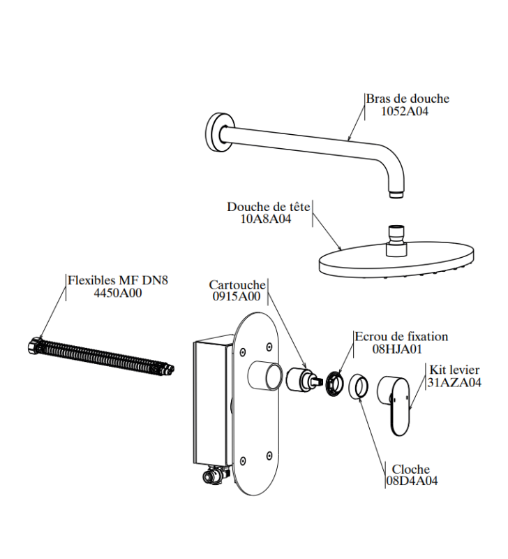 kit Mitigeur de Douche Encastré Sfax SOPAL