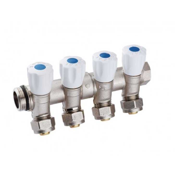 COLLECTEUR INCLINE 4 VOIES 20/27 E36 PEX16 BLEU SOPAL