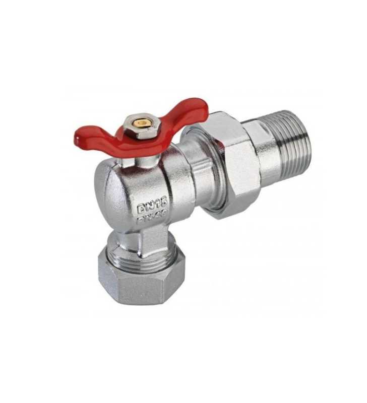 VANNE BS EQUERRE  AVEC BUSE POUR MULTICOUCHES 20/27 PEX 20 SOPAL