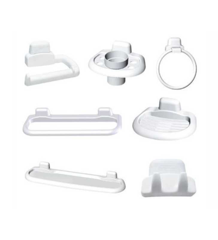Ensemble De 7 Pièces Accessoires De Salle De Bain Blanc LUXPLAST