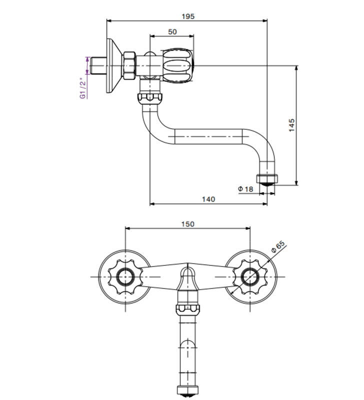 Mélangeur d'Évier Mural Salakta SOPAL