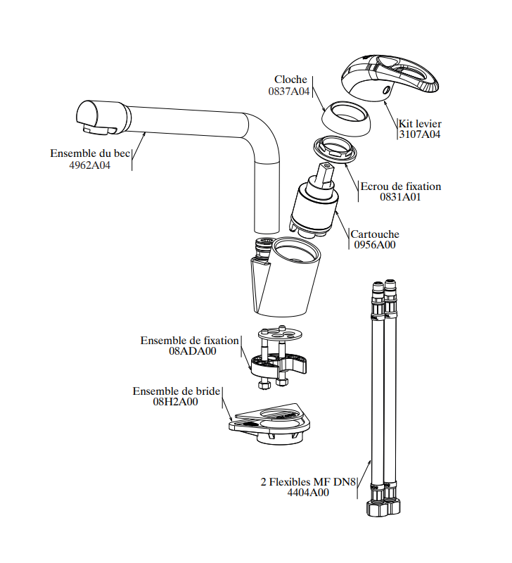 Mitigeur d'Évier  Col De Cygne Djerba SOPAL
