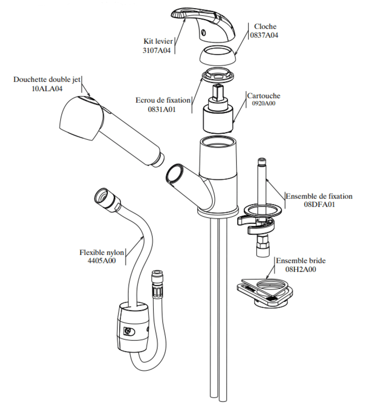 Mitigeur d'Évier Douchette Amovible Djerba SOPAL