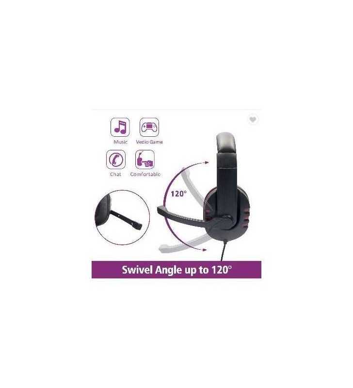 Casque Gaming 120° Rotating Microphone Noir & Rouge