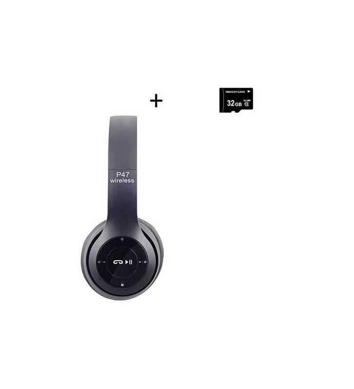 Pack Casque Bluetooth + Carte Mémoire Micro Sd 32 Go Classe 10