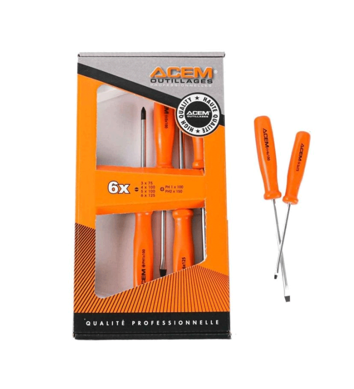 Jeu de Tournevis 6Pcs ACEM Jeu de Tournevis 6Pcs ACEM