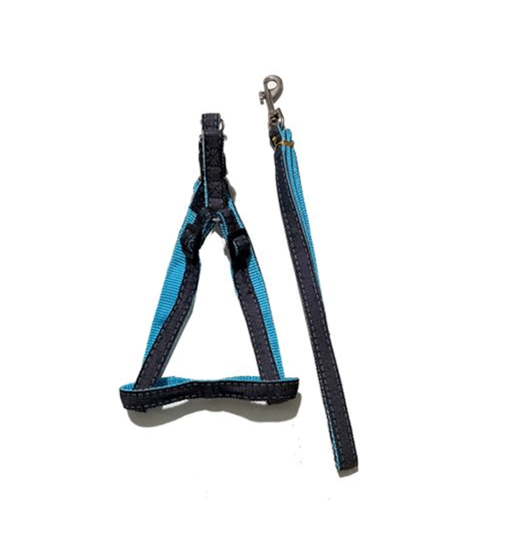 Harnais et laisse en jeans 120 cm pour petit chien s Harnais et laisse en jeans 120 cm pour petit chien s