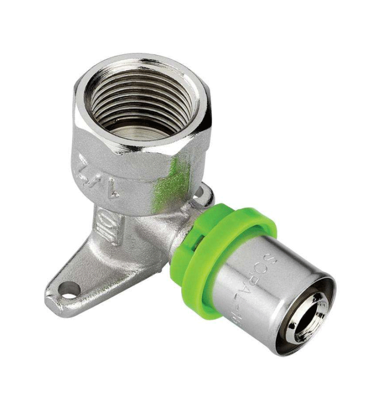 RACCORD COUDE APPLIQUE 1/2F PEX 16 A SERTI