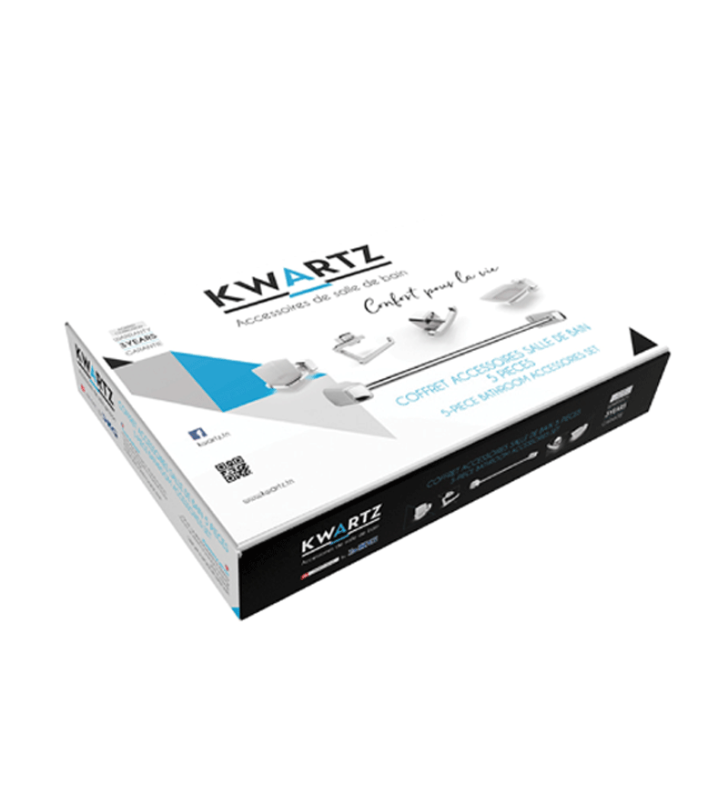 Coffret Accessoires Salle De Bain 5 Piéces KWARTZ