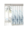 Rideau de Douche En Polyester Blanc Fleurie 180 X 200 cm Avec 12 Anneaux