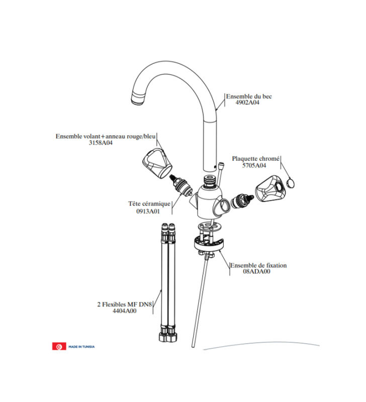 Mélangeur de Lavabo Tozeur SOPAL
