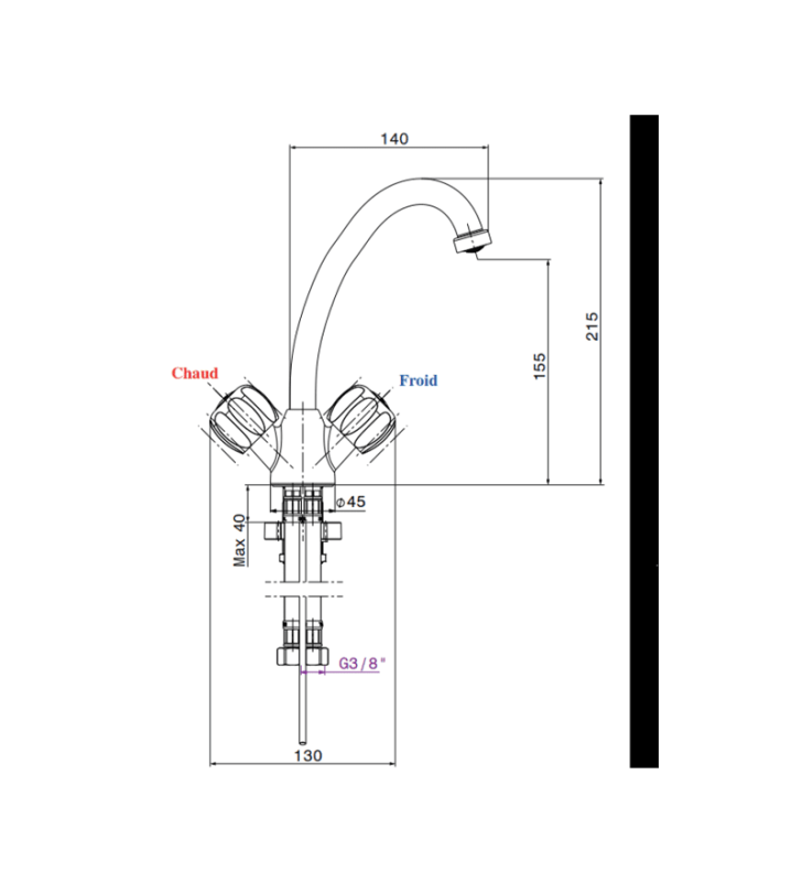Mélangeur de Lavabo Salakta SOPAL