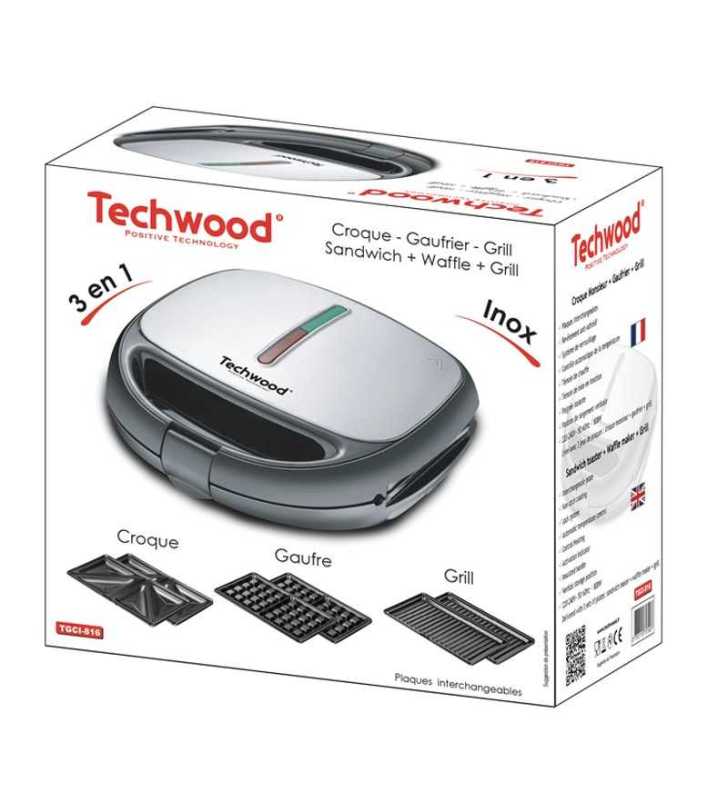 Grill multifonction 3 en 1 Inox - TGCI-836 - TECHWOOD Grill multifonction 3 en 1 Inox - TGCI-836 - TECHWOOD
