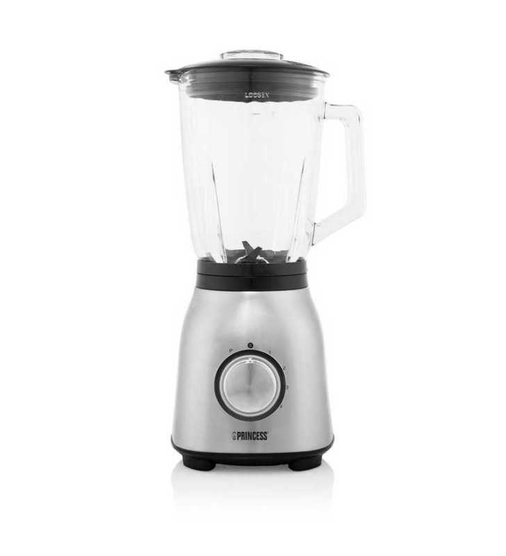 Blender Inox 4 Vitesses + Fonction Pulse Bol En Verre 1000 W PRINCESS