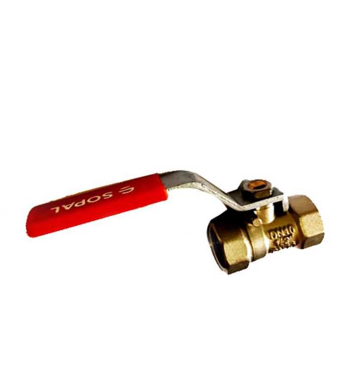 VANNE BS 15/21 FEMELLE AVEC LEVIER ROUGE SOPAL