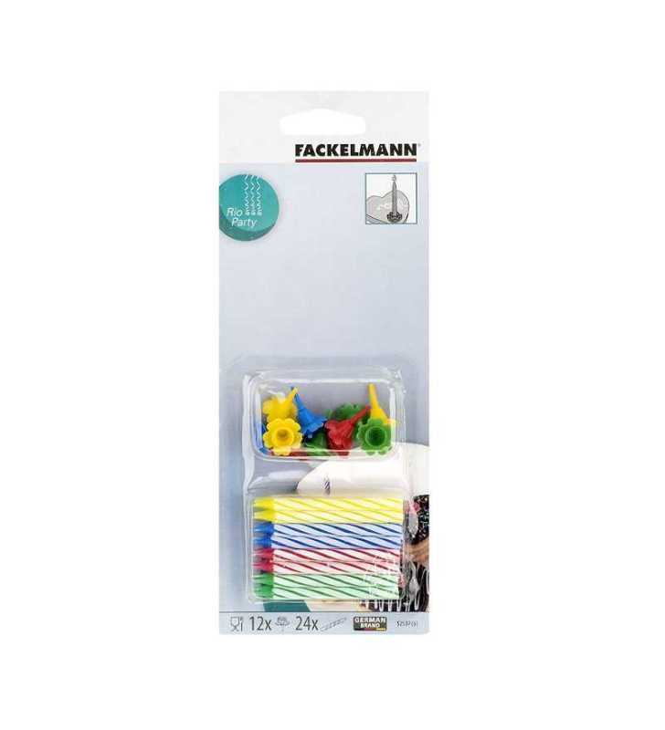 24 Bougies + 12 Bougeoirs - FACKELMANN 24 Bougies + 12 Bougeoirs - FACKELMANN