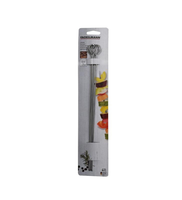 Set de 4 brochettes doubles en acier - FACKELMANN Set de 4 brochettes doubles en acier - FACKELMANN