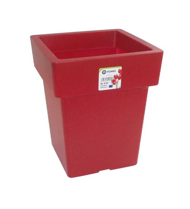 Pot Linéa carré Bordeau 15x15x18 cm - Viomes Pot Linéa carré Bordeau 15x15x18 cm - Viomes