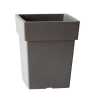 Pot Linéa carré taupe 15x15x18 cm - Viomes