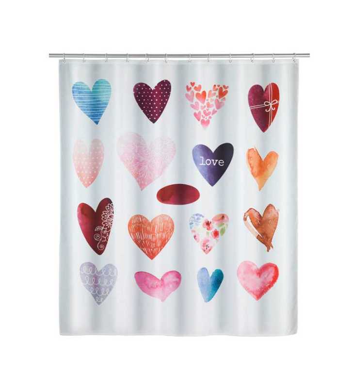 Rideau de douche Love Polyester 180x200cm - WENKO