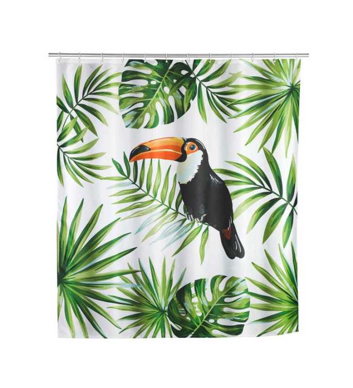 Rideau de douche 180x200 Tucan Polyester - WENKO Rideau de douche 180x200 Tucan Polyester - WENKO