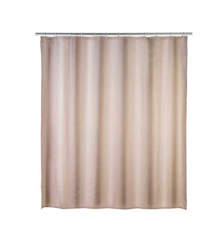 Rideau de douche anti-moisissure beige 180x200cm - WENKO