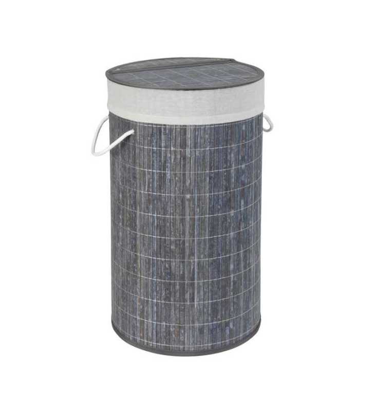Coffre à linge rond en bambou – WENKO