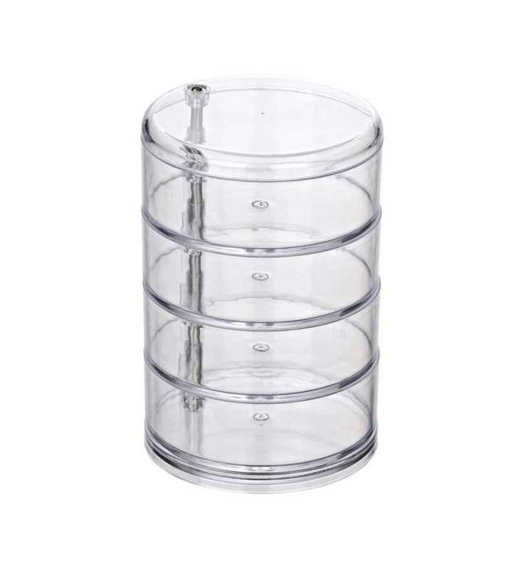 Organiseur de maquillage ower rose 4 compartiments - WENKO Organiseur de maquillage ower rose 4 compartiments - WENKO