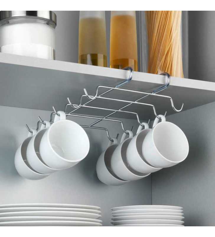 Accroche-tasses chromé pour étagère - WENKO Accroche-tasses chromé pour étagère - WENKO