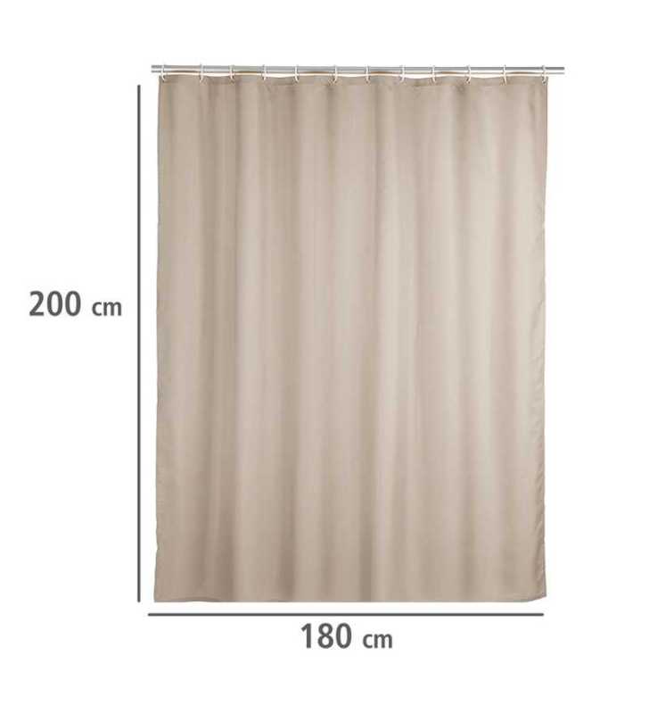 Rideau de douche anti-moisissure beige 180x200cm - WENKO