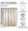 Rideau de douche anti-moisissure beige 180x200cm - WENKO