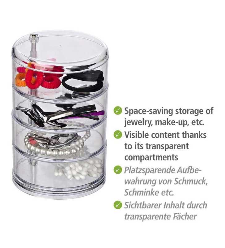 Organiseur de maquillage ower rose 4 compartiments - WENKO