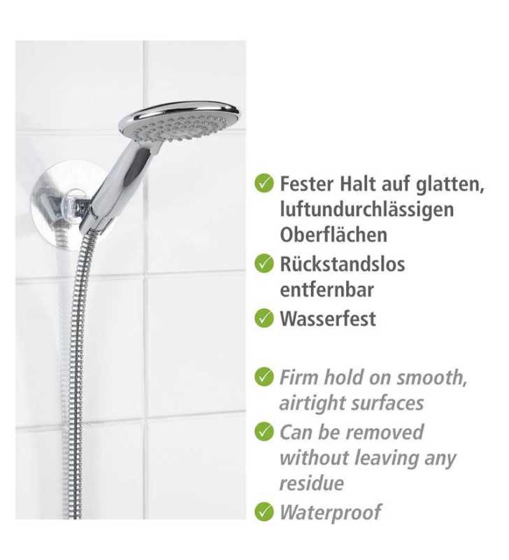 support douchette Static-Loc  fixer sans percer - Plastique - WENKO