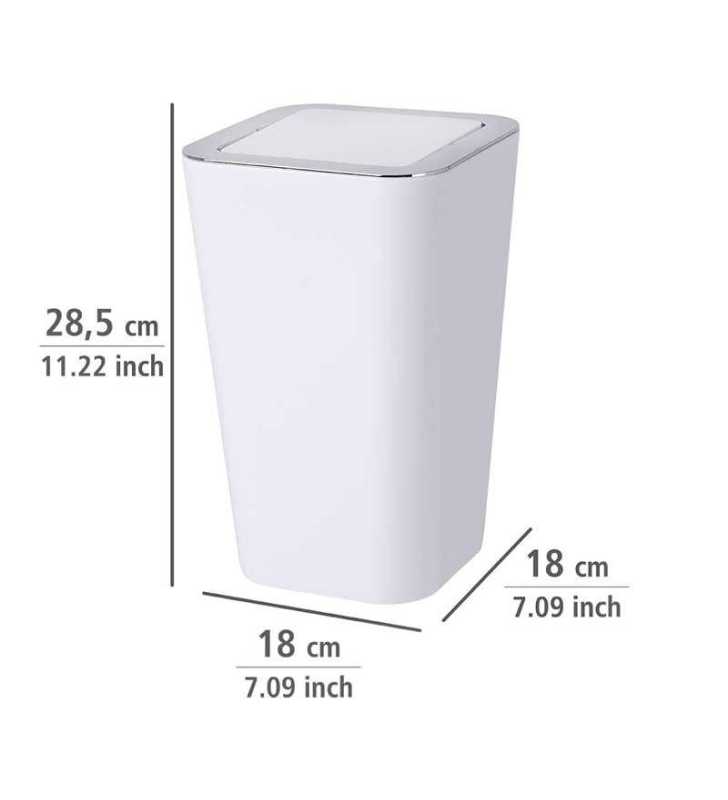 Poubelle Candy blanc-Plastique - WENKO