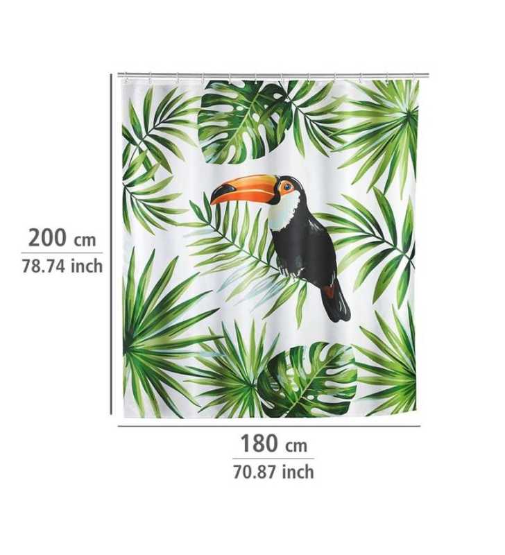 Rideau de douche 180x200 Tucan Polyester - WENKO Rideau de douche 180x200 Tucan Polyester - WENKO