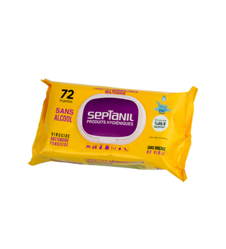 Lingettes MULTI-USAGE ANTI-BACTERIENNE SEPTANIL 72PCS SEPTANIL
