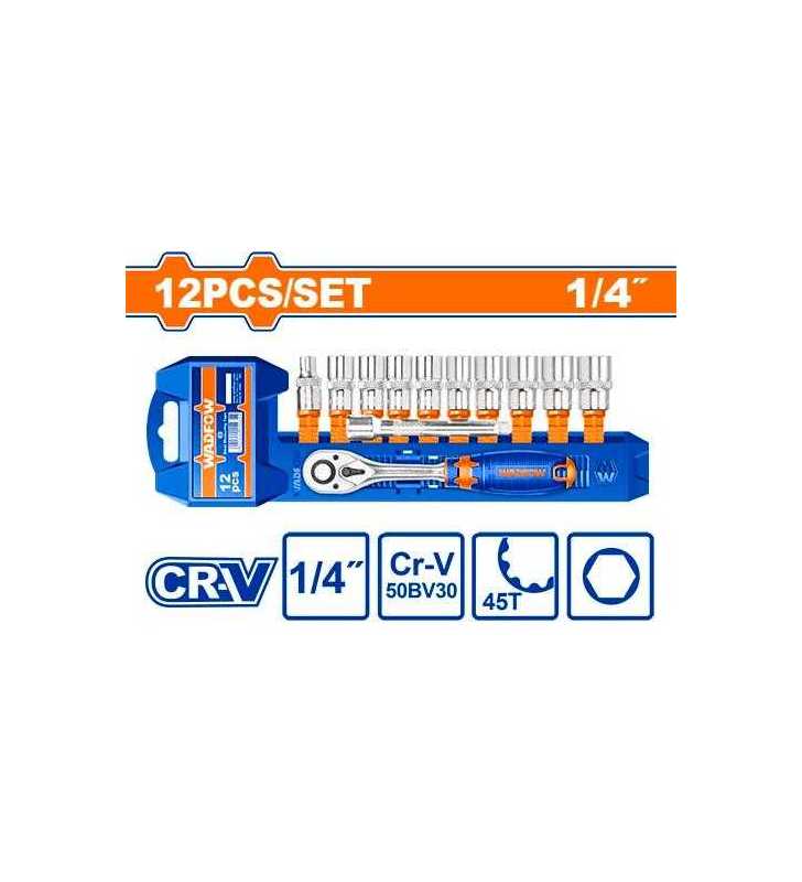 Jeu de douilles 1/4" 12 Pcs WST4212 WADFOW Jeu de douilles 1/4" 12 Pcs WST4212 WADFOW